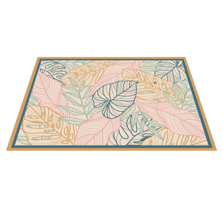 Covor vinil cu aspect de natura modele tropicale cu frunze - TenStickers