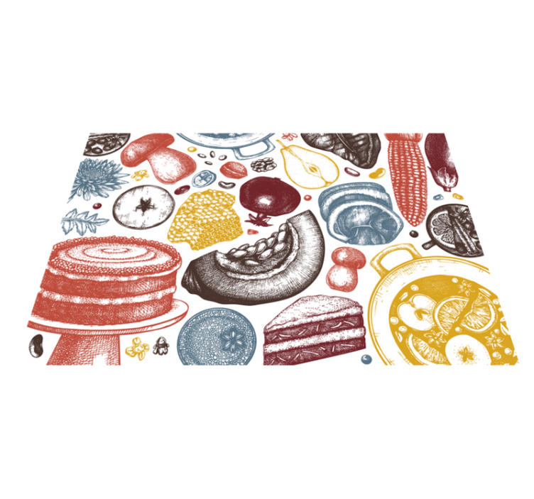Covor de vinil pentru bucătărie ilustrații culinare - TenStickers