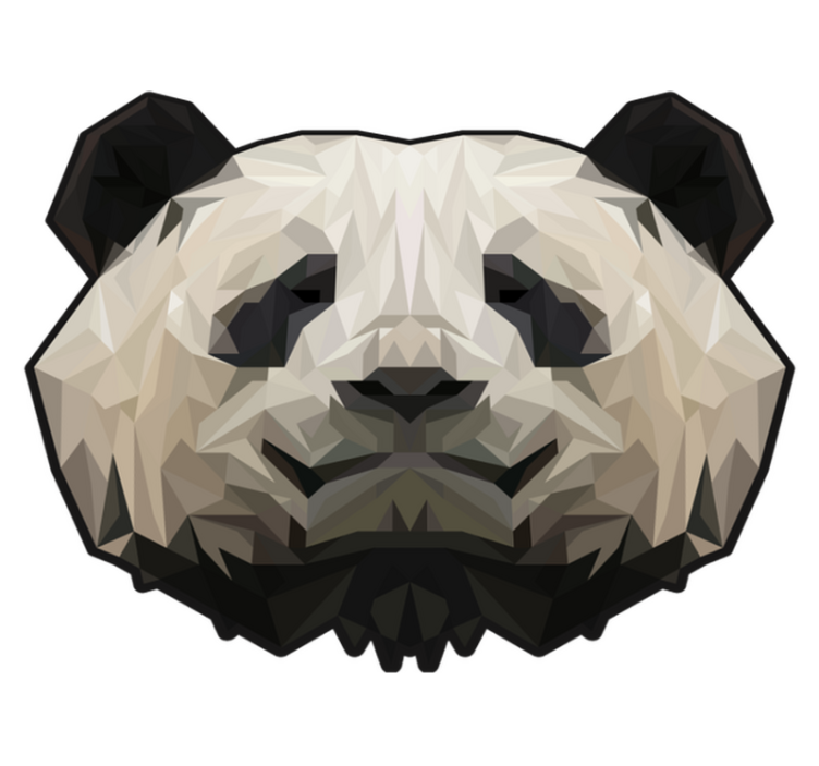 Covor vinil animal față geometrică de panda - TenStickers