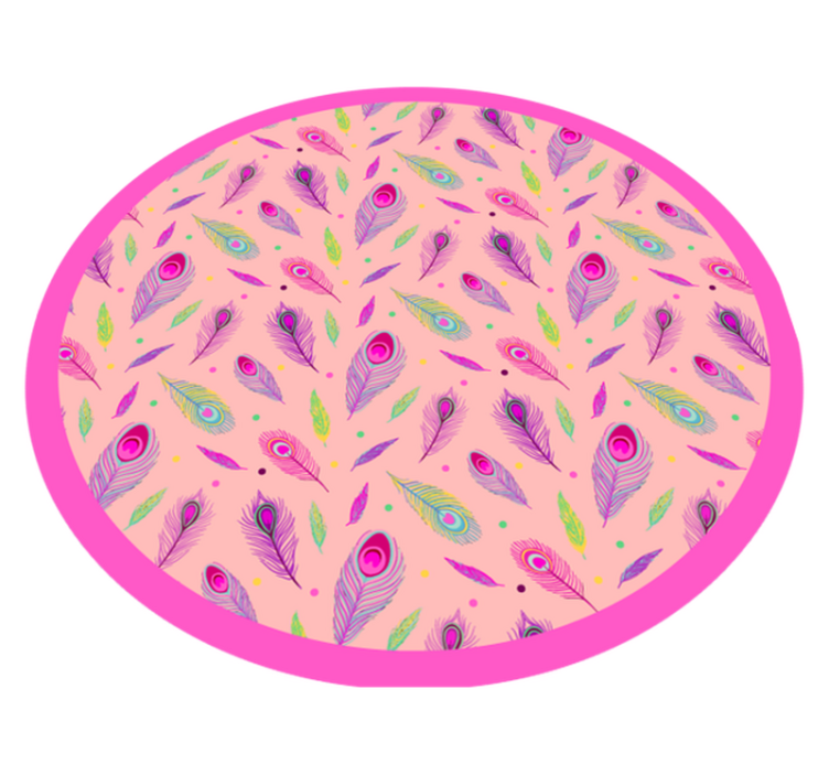 Covor vinil cu aspect de natura model de pene colorate - TenStickers