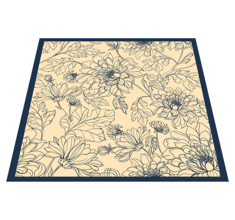 Covor de vinil hol contur floral elegant - TenStickers