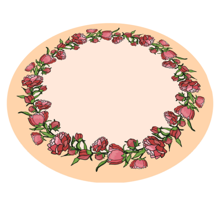 Covor vinil flori și plante accent circular floral - TenStickers