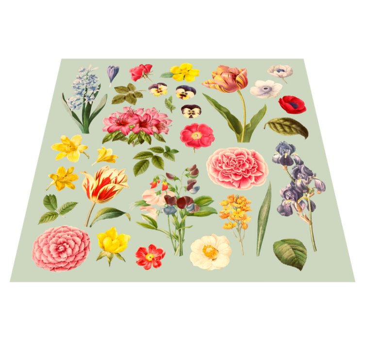 Covor floral de sortimente de bujori și flori - TenStickers