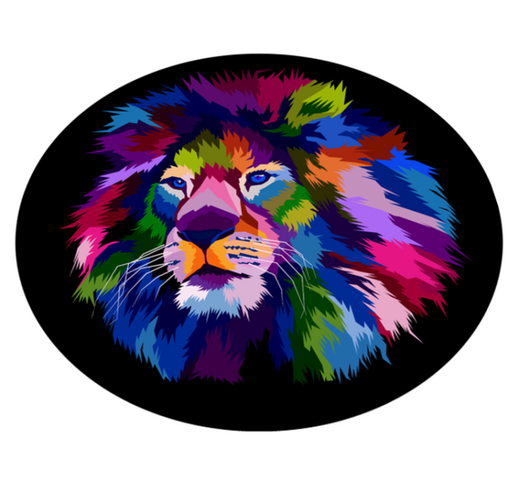 Covor vinil animal cap de leu colorat - TenStickers