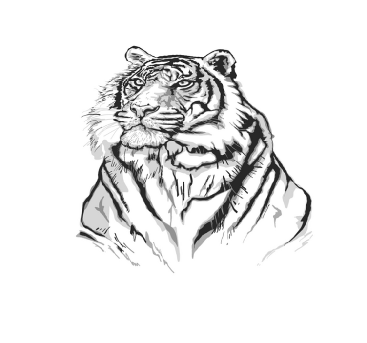 Covor vinil print animalier portret artistic tigru - TenStickers