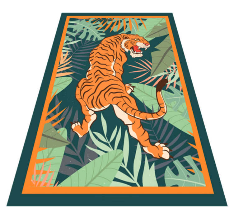 Covor de vinil tigru roaring animal - TenStickers