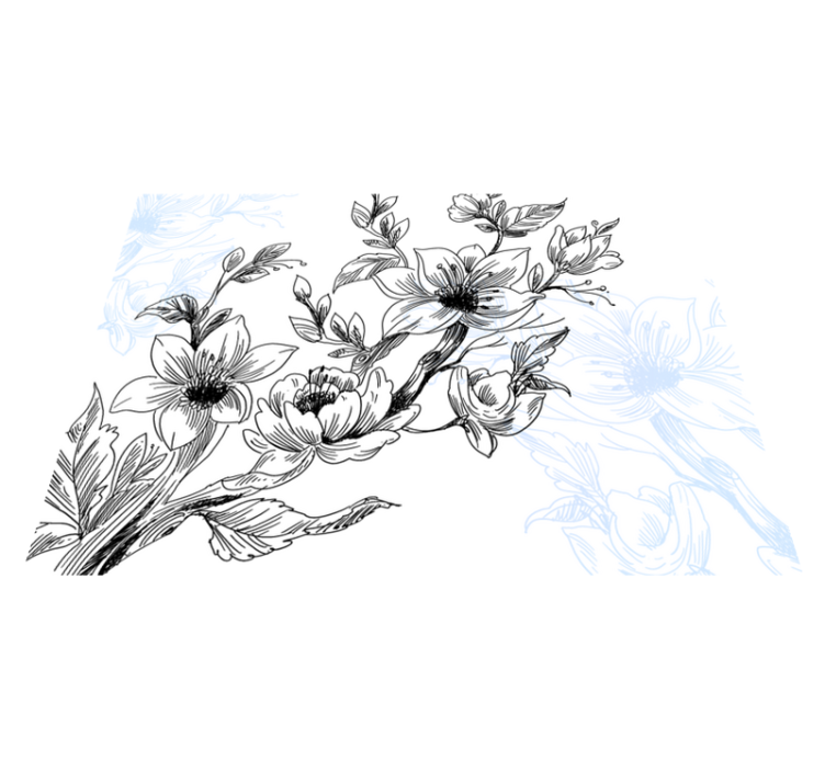 Covor vinil flori și plante conceptul de floare azurie - TenStickers