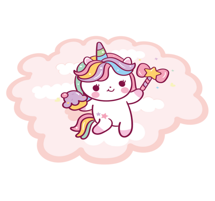 Covor de vinil pentru copii pui de unicorn cu baghetă - TenStickers