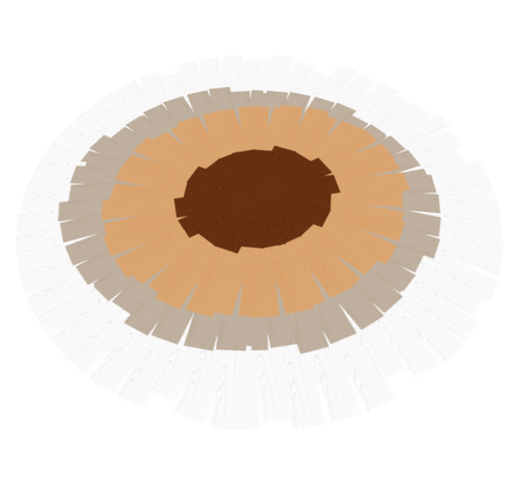 Covor vinil lemn design circular al trunchiului - TenStickers