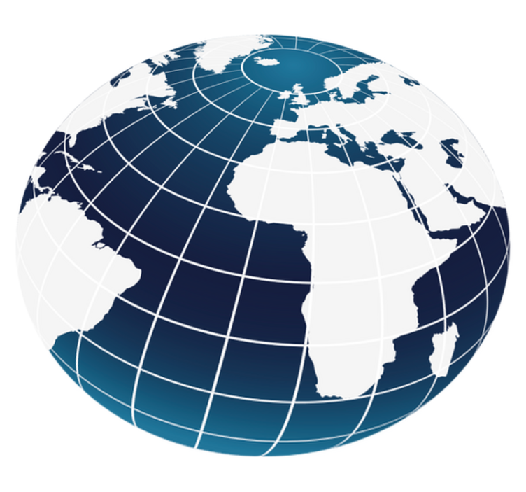 Covor de vinil harta lumii design global albastru - TenStickers