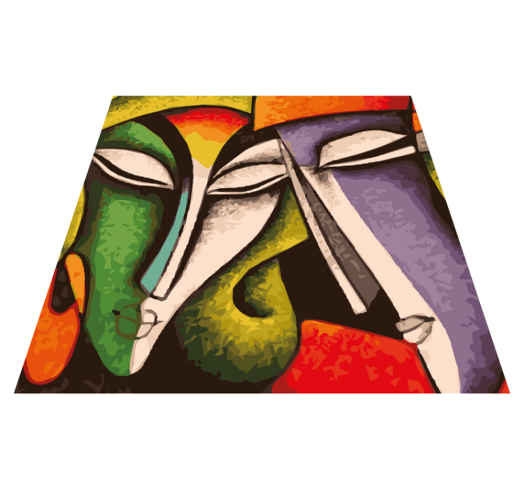 Covor vinil dormitor portrete abstracte vibrante - TenStickers