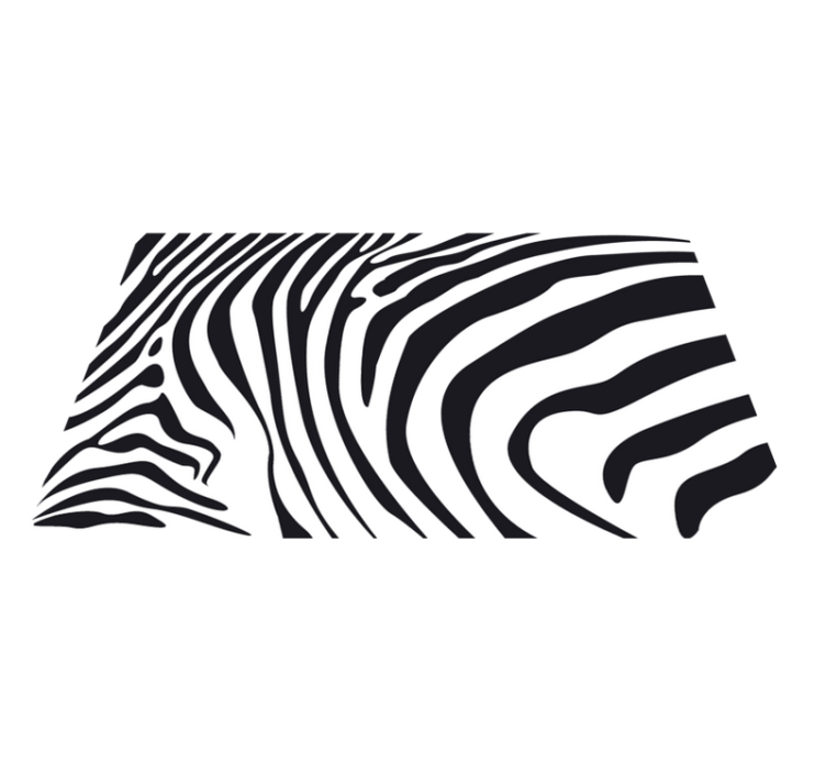 Covor negru din vinil cu imprimeu animal zebra - TenStickers