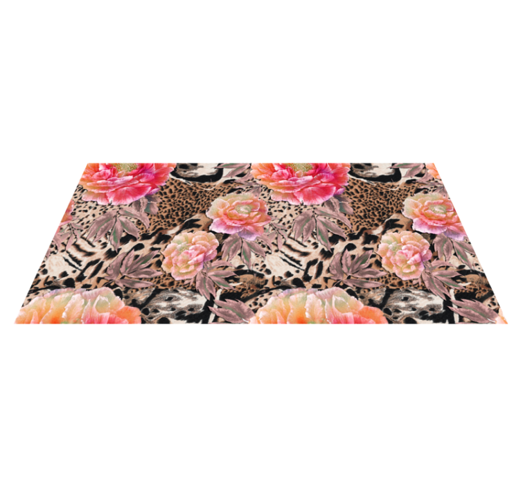 Covor din vinil cu piele de leopard floral - TenStickers