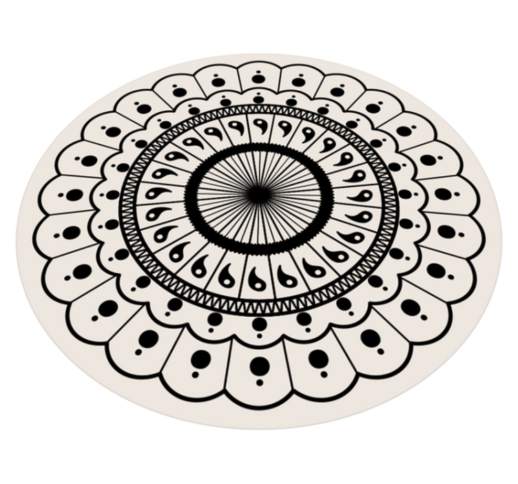 Covor circular boho mandala pentru dormitor - TenStickers
