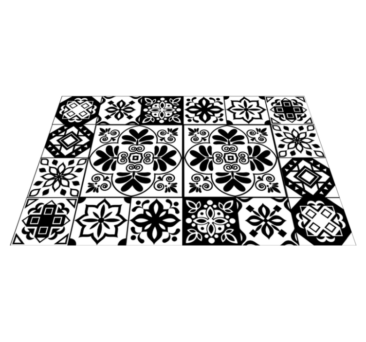 Covor monocrom mandala din vinil - TenStickers