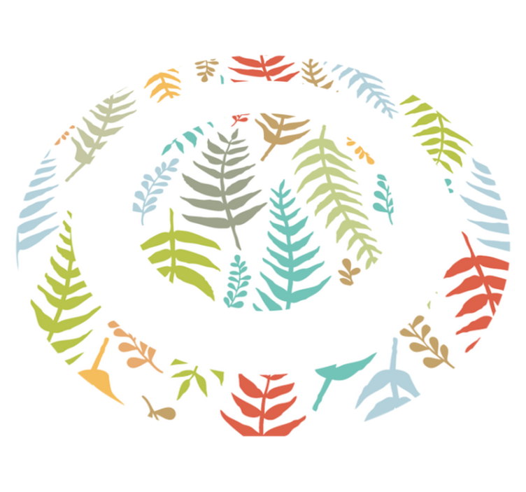 Covor vinil cu aspect de natura design cu frunziș alb - TenStickers