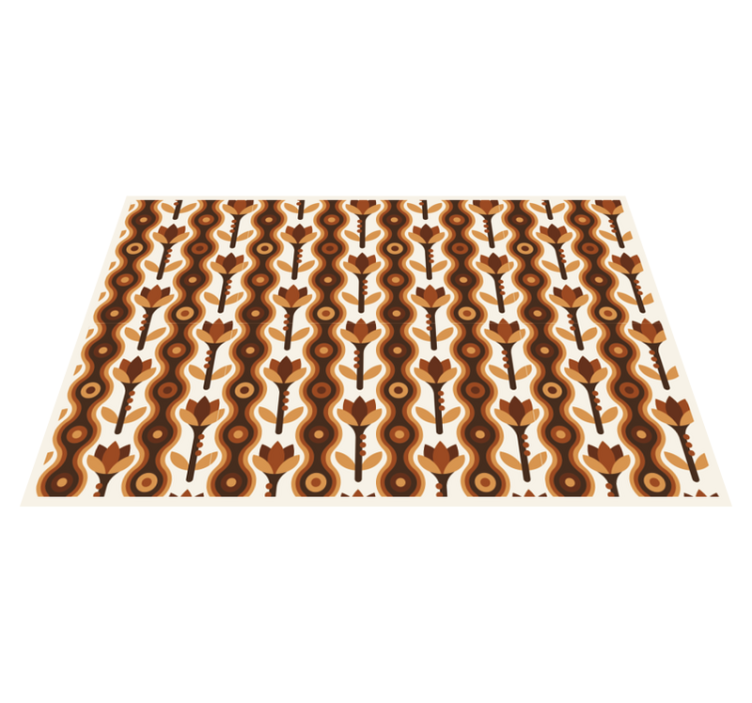 Covor vinil flori și plante valuri florale groovy - TenStickers