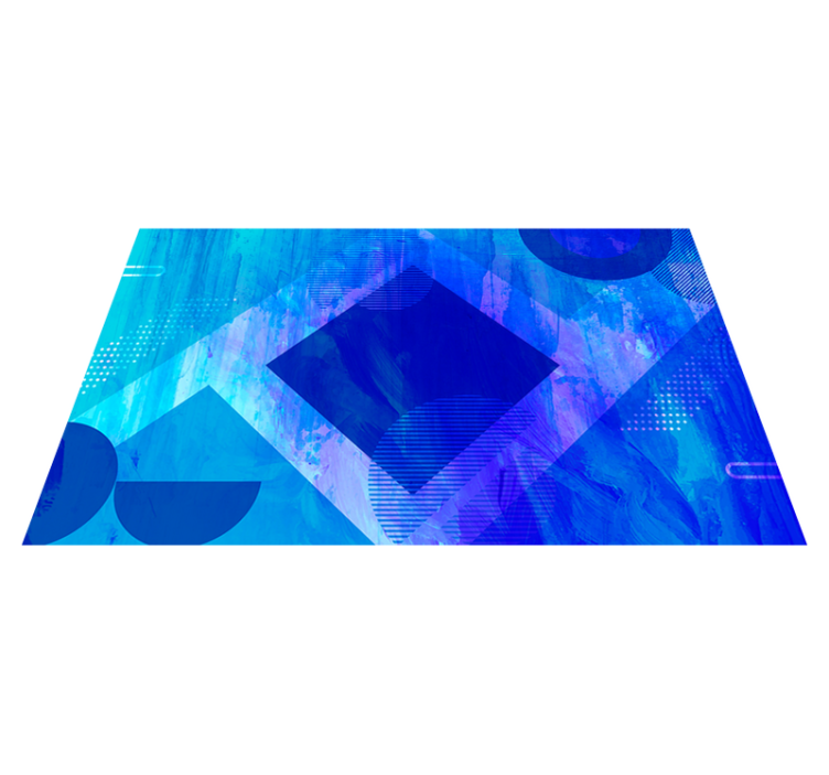 Covor vinil minimalist motive geometrice albastre - TenStickers