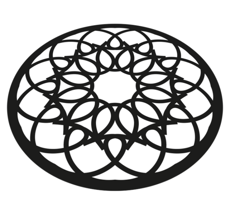 Covor vinil mandala model negru complicat - TenStickers