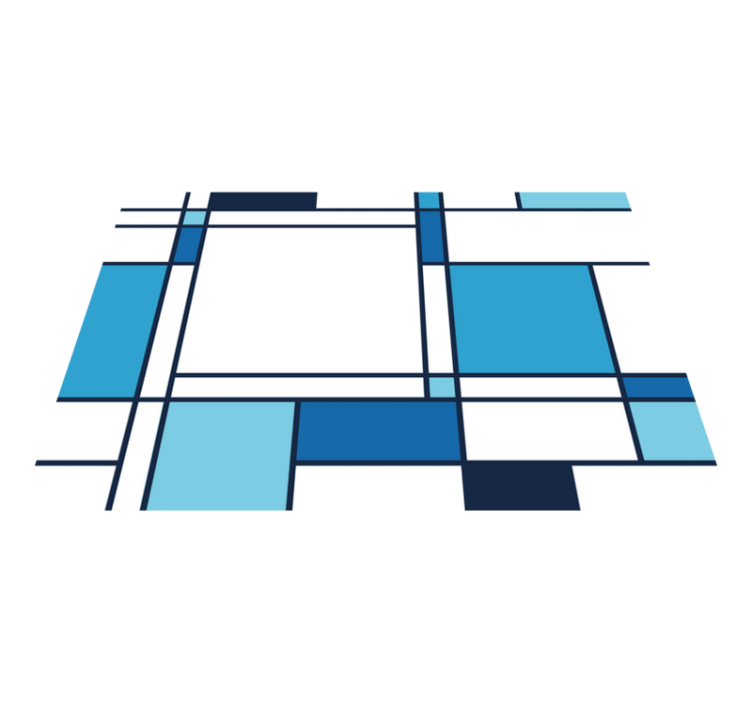 Covor vinil modern motiv geometric albastru - TenStickers