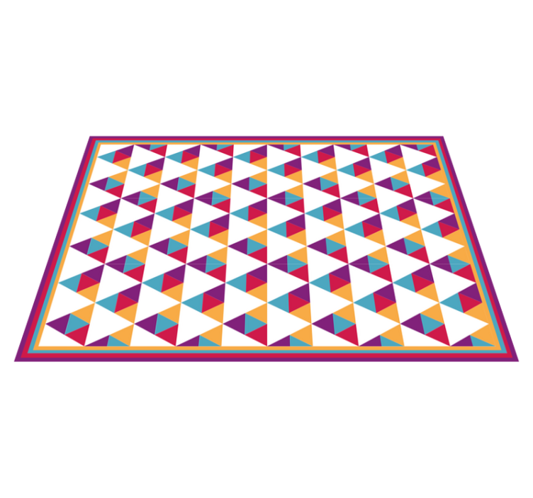 Covor de vinil geometric motiv triunghiular vibrant - TenStickers