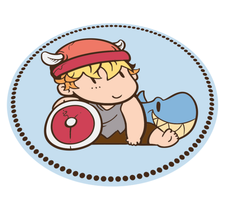 Covor de vinil pentru copii copil războinic viking - TenStickers