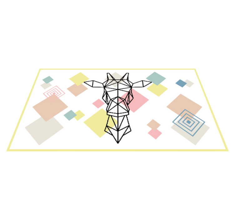 Covor de vinil Adolescenți girafă origami abstractă - TenStickers