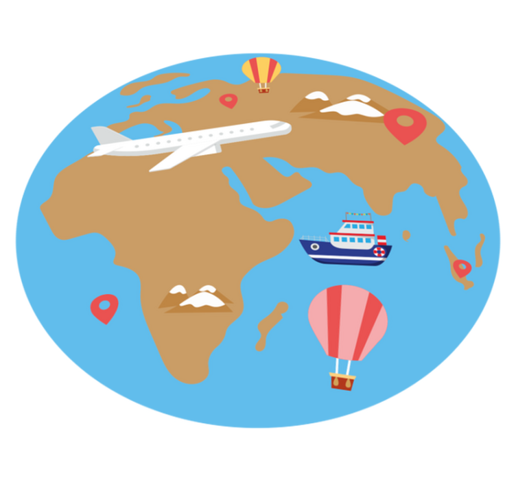 Covor de vinil harta lumii aventură inspirată de călătorie - TenStickers