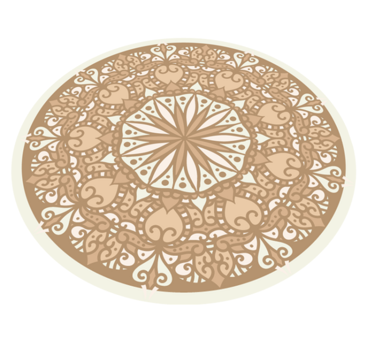 Covor vinil mandala design circular elegant bej - TenStickers