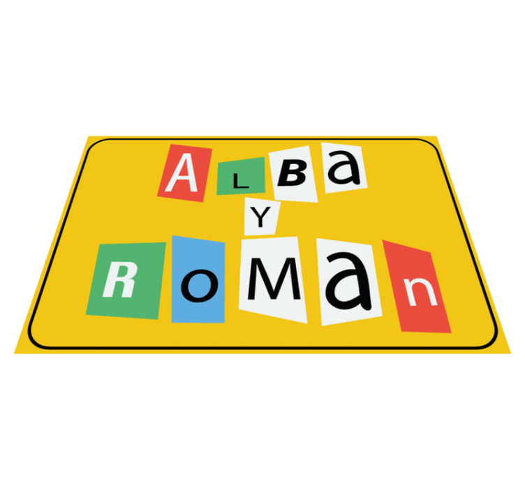 Covor de vinil cu nome piese de puzzle pentru cuplu - TenStickers