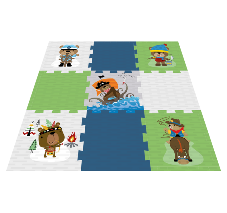 Alții covor de vinil aventură drăguță cu ursuleți - TenStickers