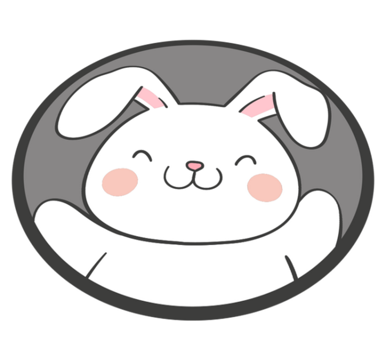 Covor de vinil pentru copii design de iepuraș alb - TenStickers