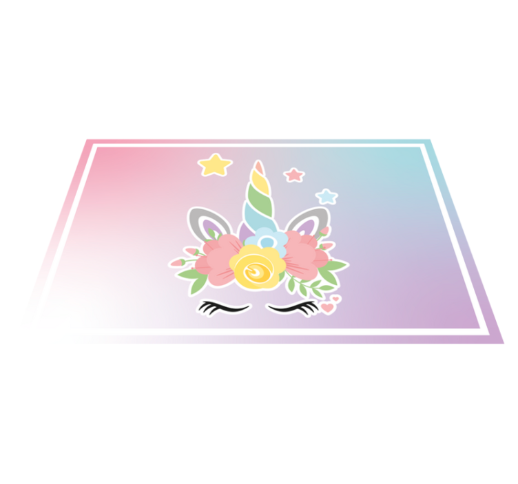 Covor de vinil pentru copii pandantiv floral unicorn - TenStickers