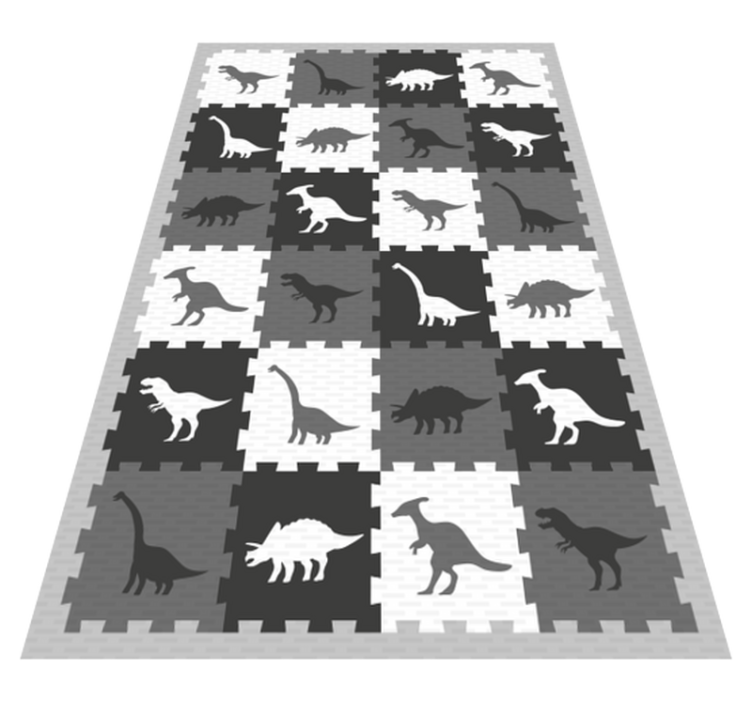 Covor gri animal puzzle pentru copii - TenStickers