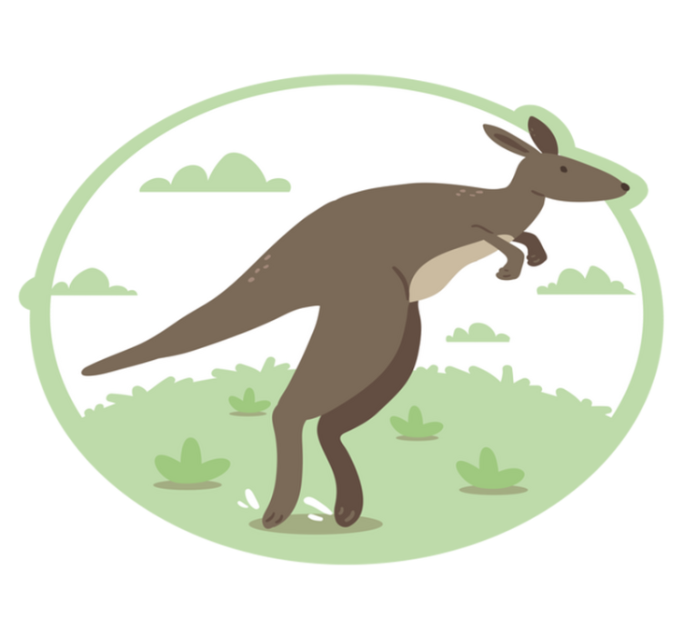 Covor de vinil pentru copii saltul cangurului - TenStickers