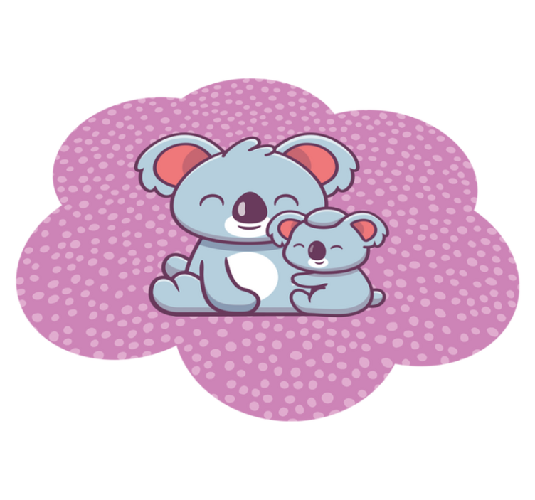 Covor de vinil pentru copii designul familiei de koala - TenStickers