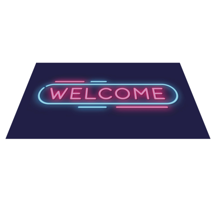 Covor vinil hol intrare semn neon de bun venit - TenStickers