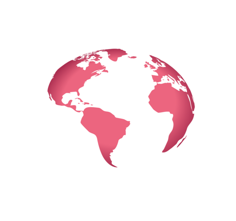 Covor de vinil harta lumii hartă roz a globului - TenStickers