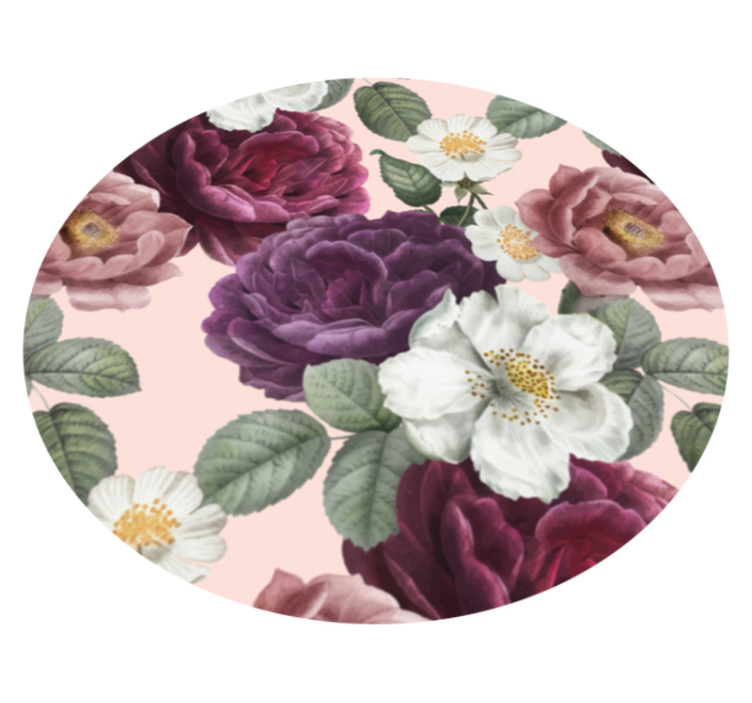 Floare roz roșu covor floral neclar - TenStickers