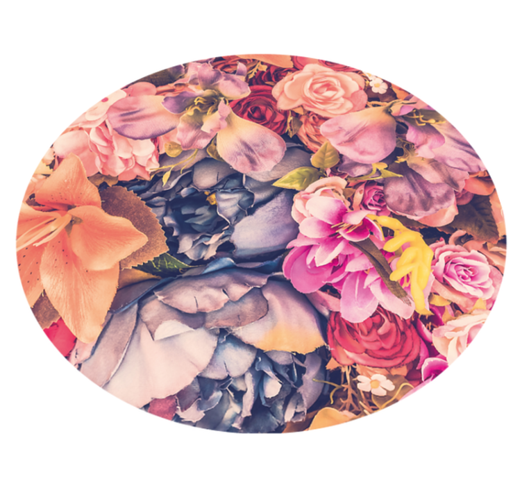 Covor vinil flori și plante aranjament floral rotund - TenStickers