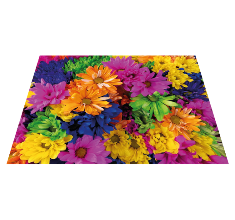 Covor floral multicolor cu margarete - TenStickers