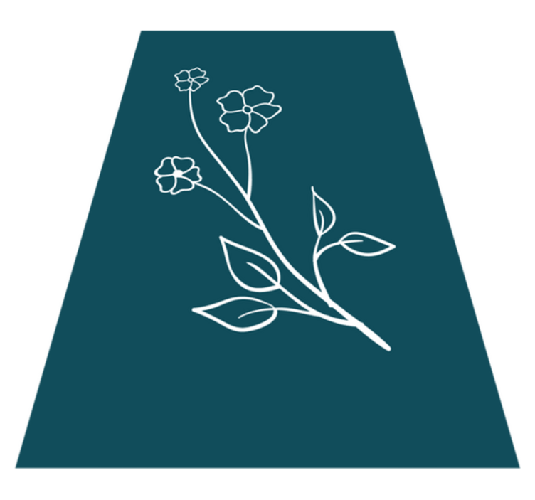 Flori și frunze desenate covor floral - TenStickers