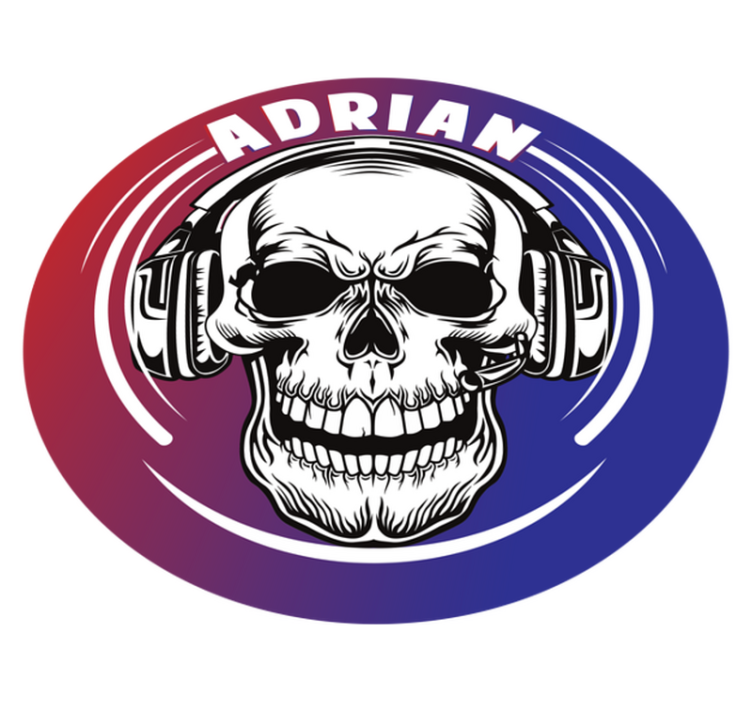 Covor de vinil Adolescenți căști personalizate cu craniu - TenStickers