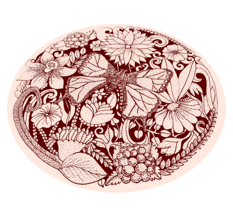 Covor vinil flori și plante design delicat al aripilor - TenStickers