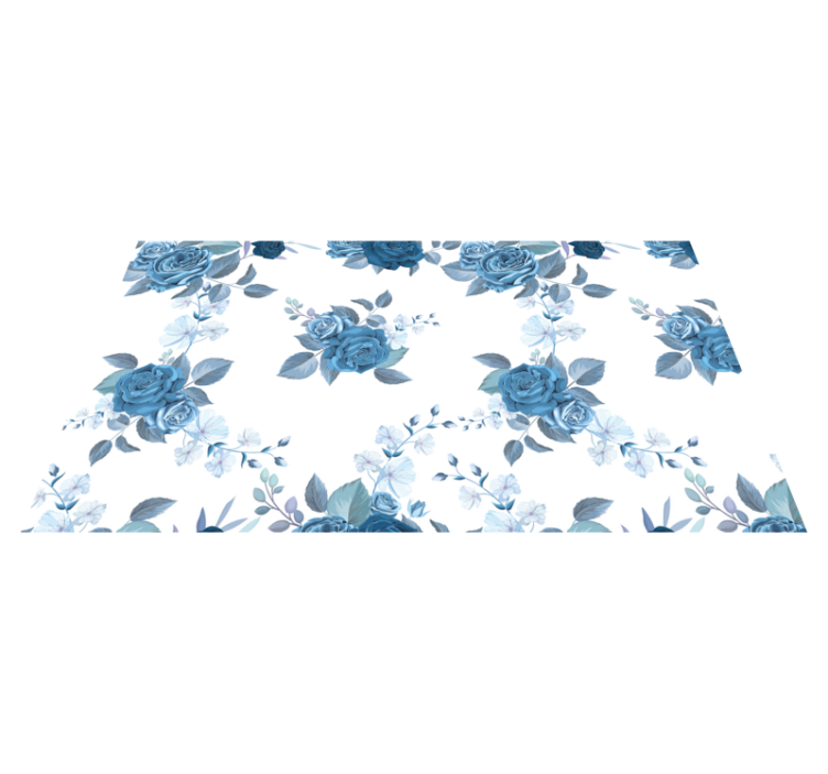 Covor floral albastru cu model de flori delicate - TenStickers