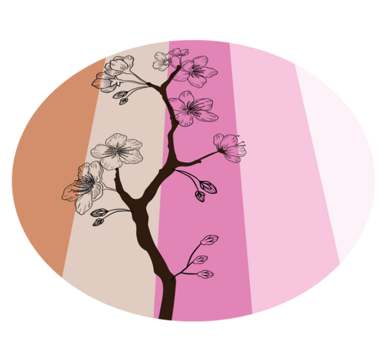 Covor vinil flori și plante eleganța florilor de cireș - TenStickers