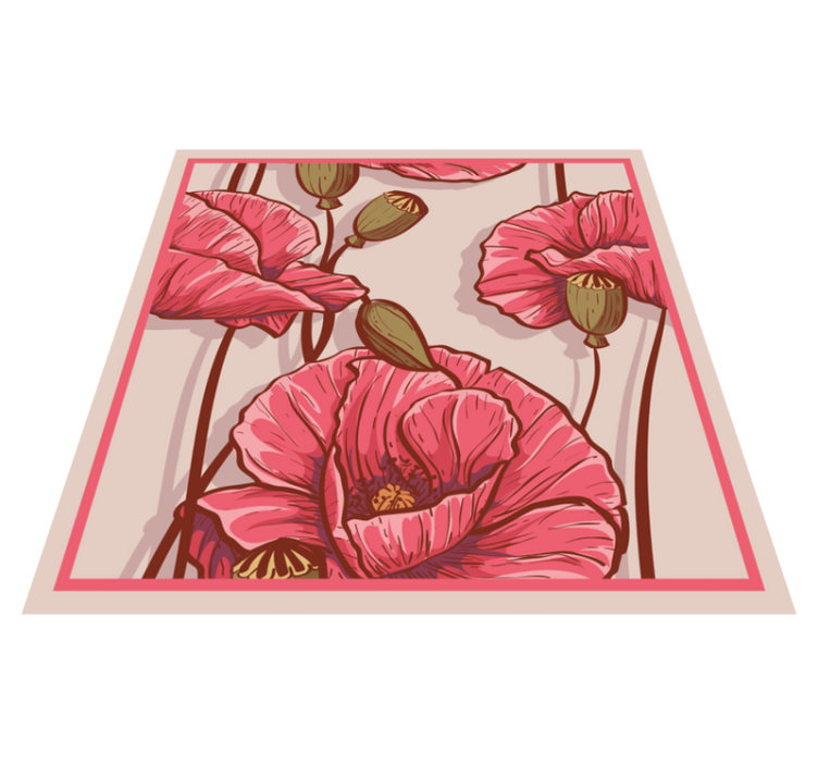 Covor vinil flori și plante design floral elegant - TenStickers