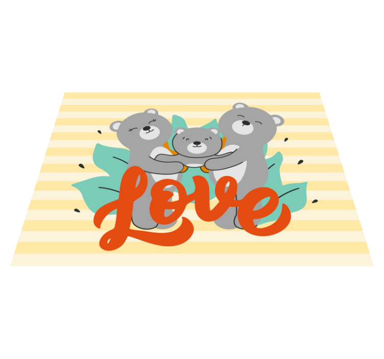 Covor de vinil pentru copii familie de urși iubitoare - TenStickers