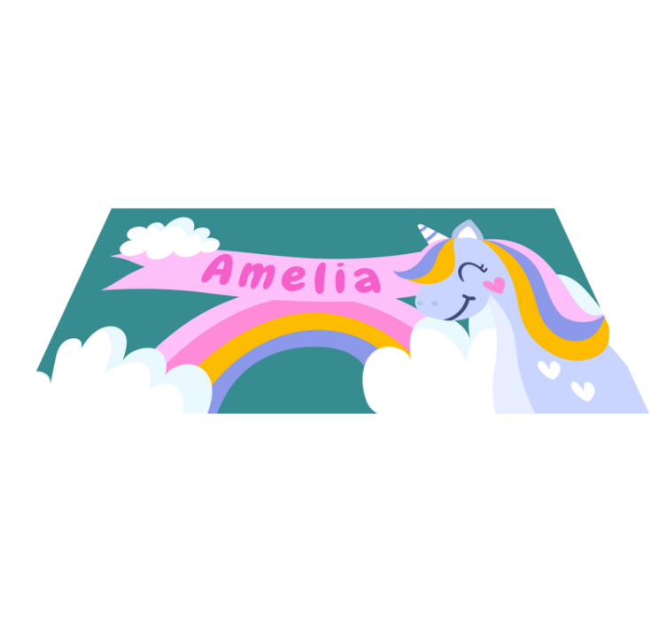 Alții covor de vinil costum de unicorn curcubeu - TenStickers