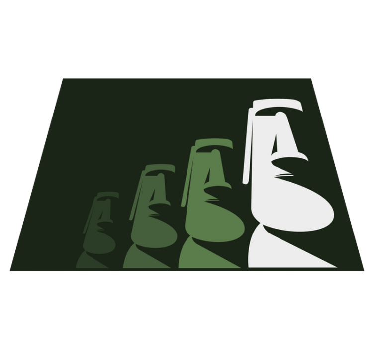 Covor de vinil hol conturul statuilor moai - TenStickers